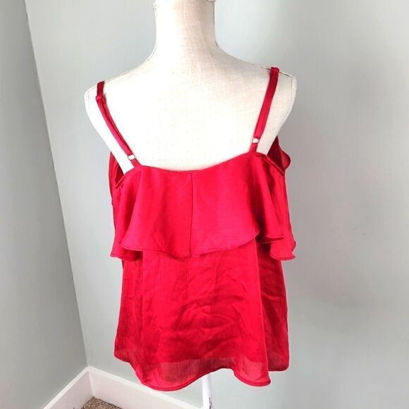 Torrid Women's Adjustable Spagetti Strap Front Ruffle Lined Top Size 00 Or M/L - Picture 4 of 6